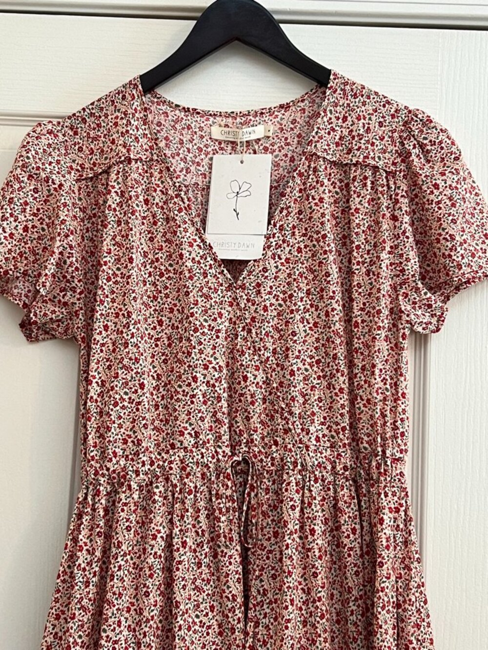 Simple Dawn Dress, Maroon Calico, M - Picture 2 of 5